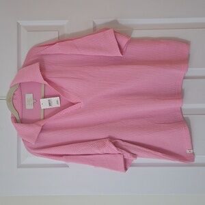 NWT Simply Southern Knit Textured Collared Tee Blush Pink